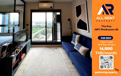 Condos for rent : 🔥 For Rent: The Key MRT Phetkasem 48 | 1 Bed 29 sqm | 19th Floor | Phetkasem–Phasi Charoen | 14,000 THB/mont