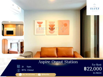 คอนโดให้เช่า : ✨ Minimal Unit Steps from BTS | Prime Onnut Neighborhood | Perfect Blend of Style and Convenience ✨