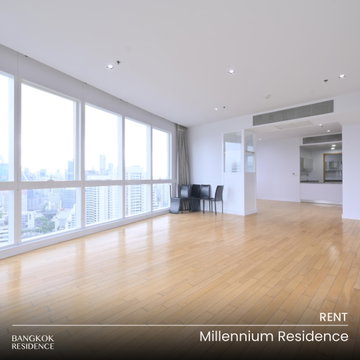 Rental Condo 💎 Millennium Residence, 3BR, 193 sq.m., 100K ✨ Vacant Unfurnished Unit, Near BTS Phom Phong 