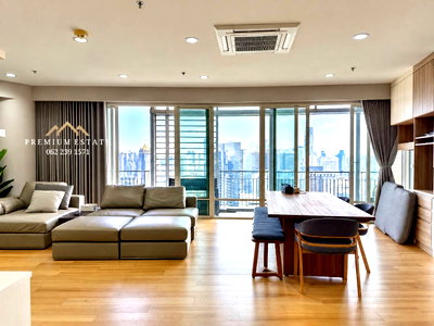 คอนโดให้เช่า : ให้เช่าคอนโด บ้านราชประสงค์ | ราชดำริ | 3 ห้องนอน  205 ตร.ม. ชั้นสูง | วิว Royal Bangkok Sports Club | เพียง 240 ม. จาก BTS ราชดำริ