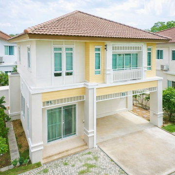 			SatitPattana Sch. 2Storey Detached House for Rent 3Beds 3Baths Hathaimit Market 1km. Near MaxValu Pa          