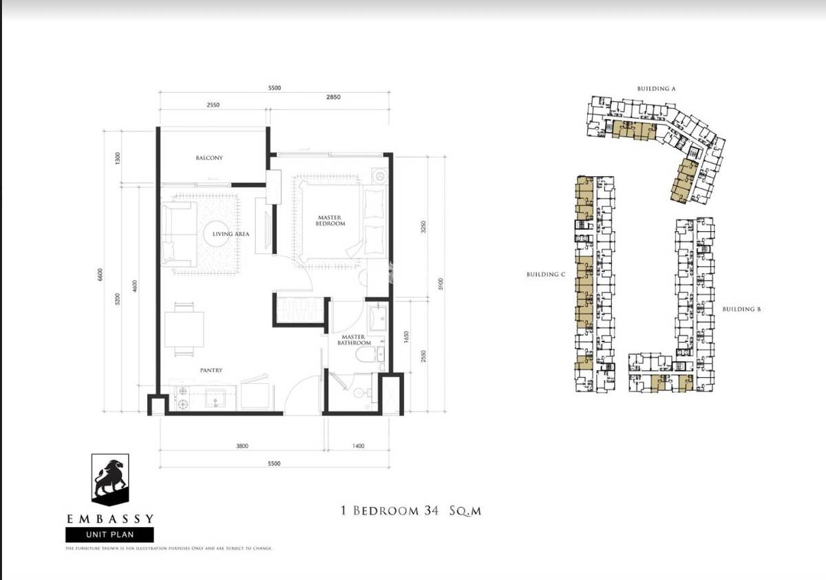 รูป คอนโด 1-ห้องนอน ที่ เอ็มบาสซี่ พัทยา ใกล้ เมืองพัทยา (ID 3281044) - รูปที่ 4/10