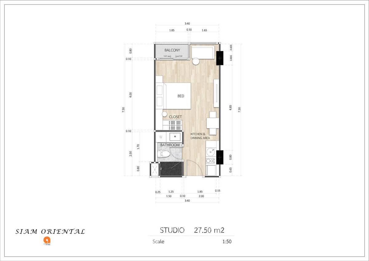 รูป คอนโดหนึ่งห้องนอน Siam Oriental Dream ทำเลพระตำหนัก ขาย (ID 3280981) - รูปที่ 5/12