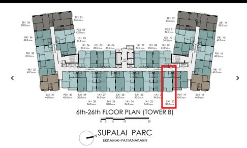 SELL DOWN PAYMENR SUPALAI PARC EKKAMAI PATTANAKARN STUDIO TAKE FOOTBALL FIELD VIEW