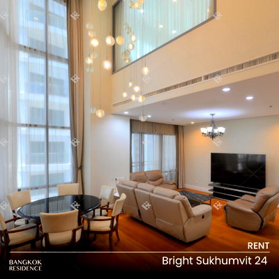 Condos for rent : Rental Condo 🔥 Bright 24, 3BR 189.44 sq.m. 100K 🔥 Rare Hot Price! Best Value, Largest 3BR Layout Unit, Near BTS Phrom Phong