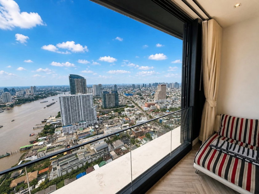 รูป ขาย คอนโดหรูริมน้ำ Chapter Charoennakhon Riverside 2 นอน 79 ตรม ชั้น 42 วิวโค้งแม่น้ำ - รูปที่ 4/12