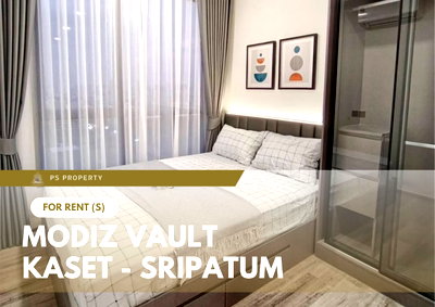 คอนโดให้เช่า : ให้เช่า 📍 MODIZ VAULT Kaset - Sripatum 📍 เฟอร์นิเจอร์ และ เครื่องใช้ไฟฟ้าครบ ใกล้ BTS บางบัว