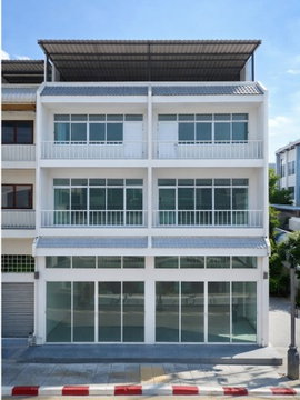 			showrooms  near Synphaet Hospital 100m. Corner 2 Unit Shophouse 4Beds  on Chaloem Phrakiat R.9 Road.          