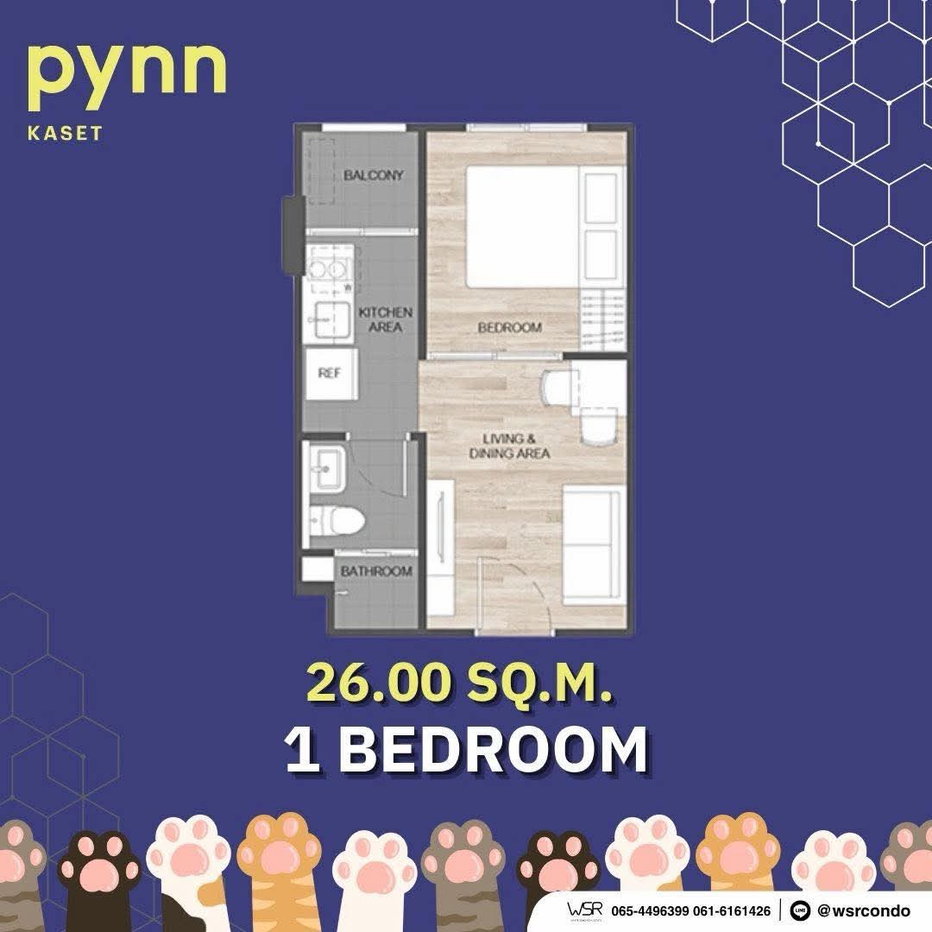 รูป ​PYNN Kaset คอนโด Pet Friendly ใกล้ ม.เกษตร 660 ม. ยูนิตน้อยเพียง 79 ยูนิต VVIP เปิดชมตึก 26-27 ก.ย.69 เริ่ม 2.49 ลบ. โทร 065-4496399 Line: @wsrcondo - รูปที่ 7/11