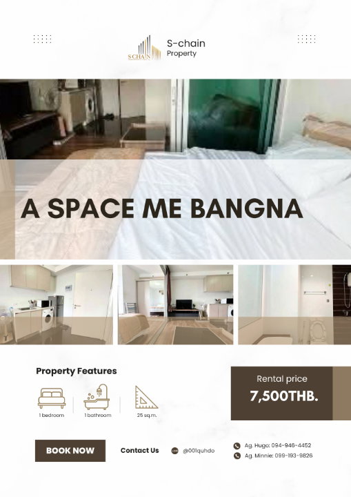 🐣💛 ตรงข้าม Mega Bangna 1 ห้องนอน ชั้นสูง ราคาเบาๆ เดินทางสะดวก ใกล้ทางด่วน 🌼 A Space ME Bangna ✨ NO-034