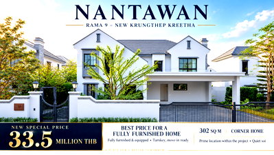 Houses for sale Bangkok : Fully Furnished Corner Home for Your Family