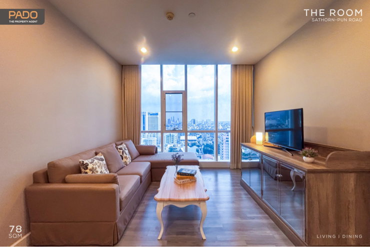 The Room Sathorn - Pun Road , 2 Bed 2 Bath , 78 sq.m. , Fl.24th , Corner room