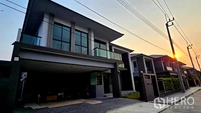 เช่าบ้านเดี่ยว นิคมอัญธานี (เจมโมโปลิส) : ให้เช่าหรือขาย บ้านเดี่ยว 4 ห้องนอน The Palm Bangna-Wongwaen (ปาล์มบางนา-วงศ์แวง) ดอกไม้ ประเวศ กรุงเทพมหานคร