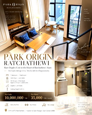 Condos for rent : For Rent - PARK Origin Ratchathewi , Luxury Duplex 1 bedroom 1 bathroom