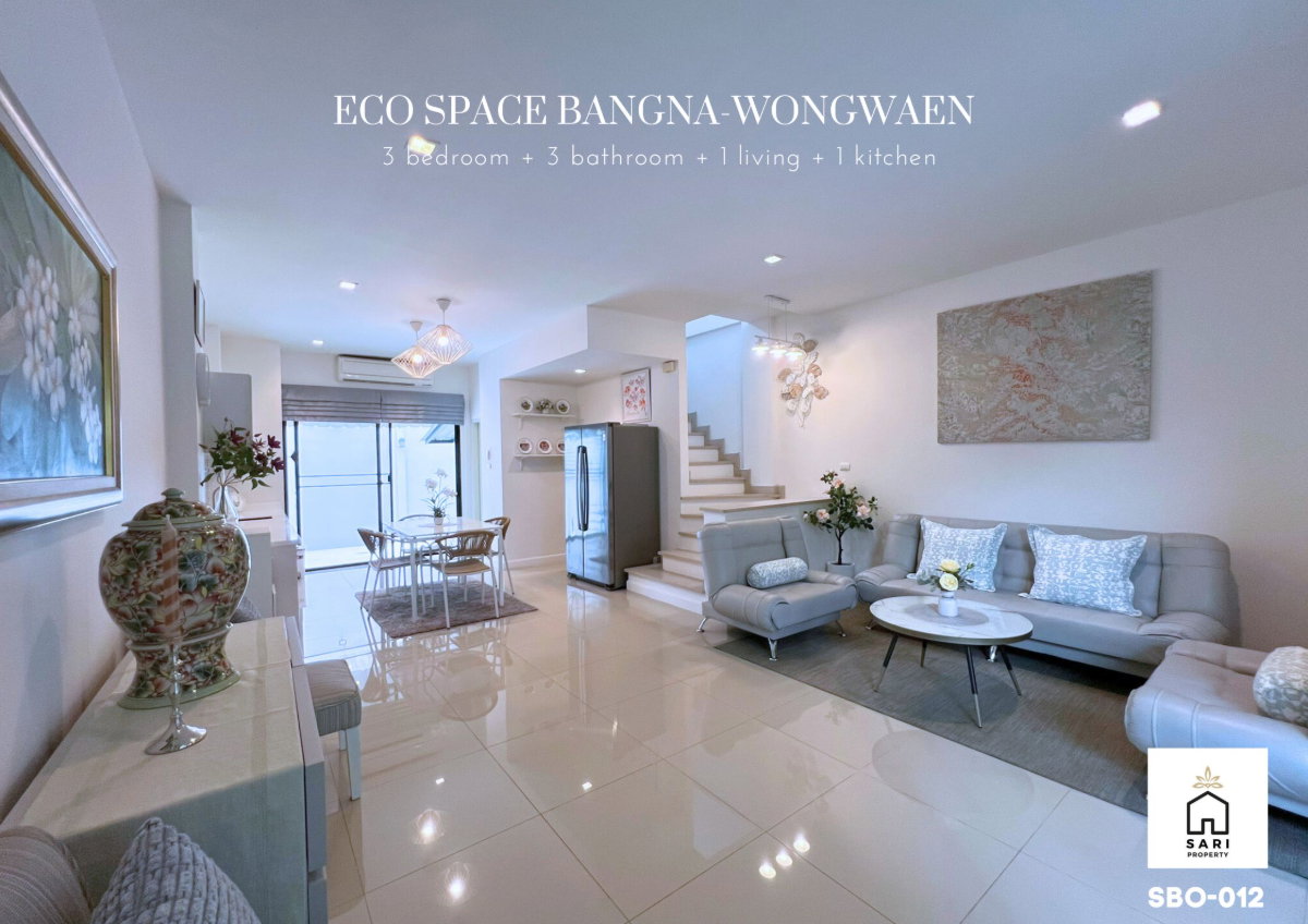 รูป ให้เช่าทาวน์โฮม 🔥 Eco Space บางนา-วงแหวน 🔥 3 ห้องนอน 3 ห้องน้ำ 🔥 ใกล้ Mega Bangna & IKEA| แต่งสวย เฟอร์ครบพร้อมอยู่ | หลังริมติดสวน - รูปที่ 22/35