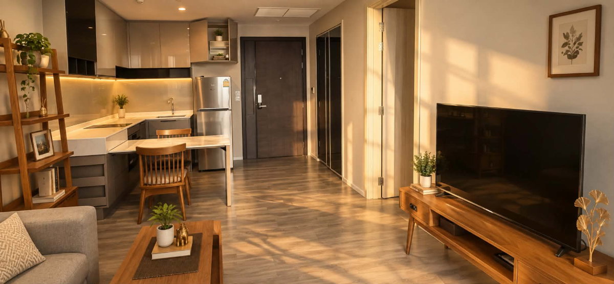 รูป 1BED CONDO ตอบโจทย์วัยเกษียณ ลดภาระดูแลบ้านหลังใหญ่ ใช้ลิฟต์แทนบันได เดินทางหาหมอสะดวก รับแดดเช่าริมแม่น้ำ - รูปที่ 4/7