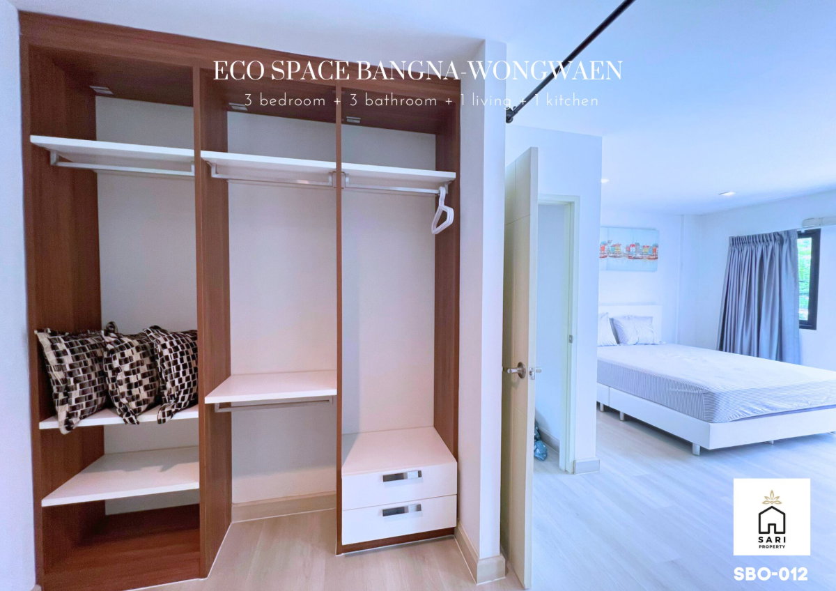 รูป ให้เช่าทาวน์โฮม 🔥 Eco Space บางนา-วงแหวน 🔥 3 ห้องนอน 3 ห้องน้ำ 🔥 ใกล้ Mega Bangna & IKEA| แต่งสวย เฟอร์ครบพร้อมอยู่ | หลังริมติดสวน - รูปที่ 12/35
