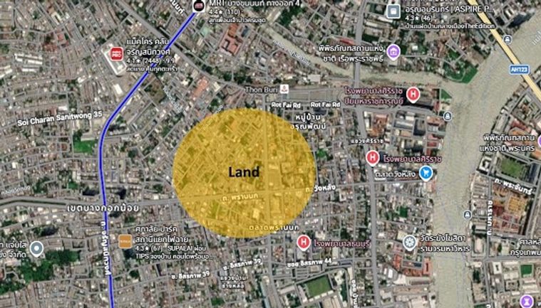 Land for sale, 600 sq wah, Bangkok Noi