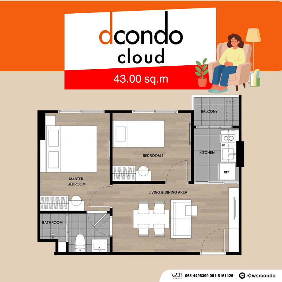 รูป ​dcondo cloud Don Mueang คอนโดแสนสิริ VVIP 7-8 พ.ย.69 ใกล้สนามบินดอนเมือง 600 ม. Yield สูง 7%* เริ่ม 1.39 ลบ. โทร 061-6161426 Line: @wsrcondo  - รูปที่ 5/6