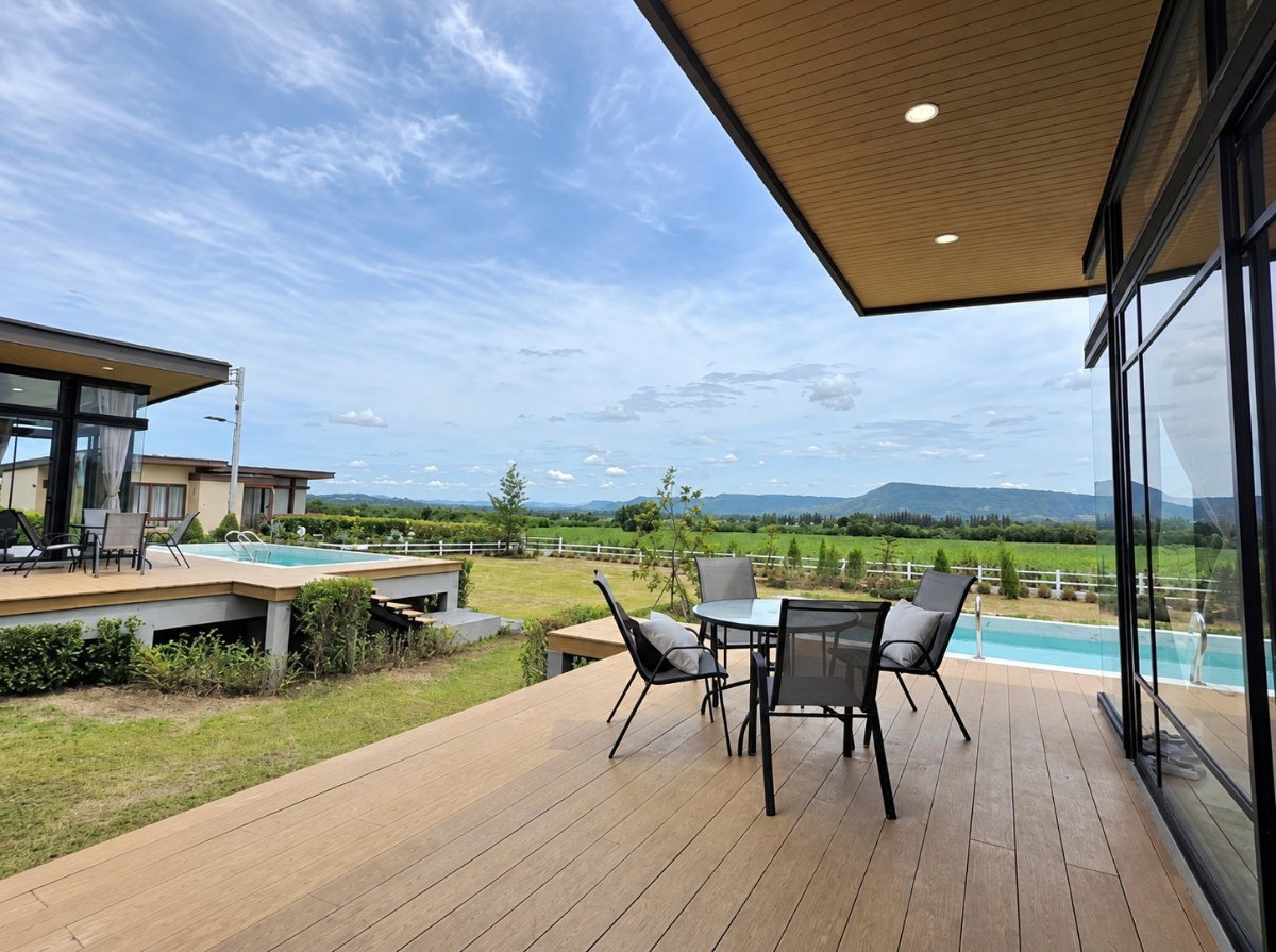 รูป 🏡🌿 ขายบ้านพักตากอากาศหรู เขาใหญ่ | Private Pool Villa 2 หลัง วิวภูเขา พื้นที่กว่า 300 ตร.ว. - รูปที่ 2/15