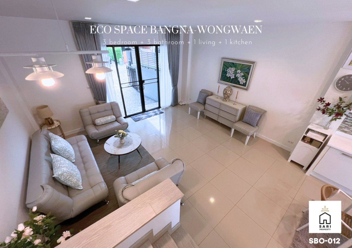 รูป ให้เช่าทาวน์โฮม 🔥 Eco Space บางนา-วงแหวน 🔥 3 ห้องนอน 3 ห้องน้ำ 🔥 ใกล้ Mega Bangna & IKEA| แต่งสวย เฟอร์ครบพร้อมอยู่ | หลังริมติดสวน - รูปที่ 23/35
