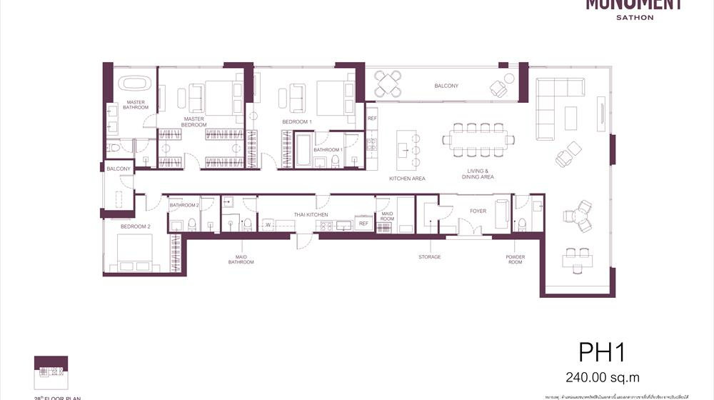 picture THE MONUMENT SATHON | Exclusive Penthouse For sales only 140 MB. Save 5 MB.!! - 2/3