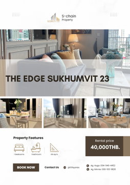 ✨🏙️ ห้องมุมสุดหรู ใจกลางอโศก ห้องกว้าง วิวสูง 🖤 The Edge Sukhumvit 23 ✨ NO-040