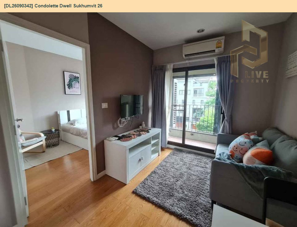รูป DL26090342 ให้เช่าคอนโด คอนโดเลต ดเวล สุขุมวิท 26 (Condolette Dwell Sukhumvit 26) ใกล้ BTS ทองหล่อ พร้อมเข้าอยู่ โทรด่วน 0638692663 LineID @952jdxxk - รูปที่ 3/5