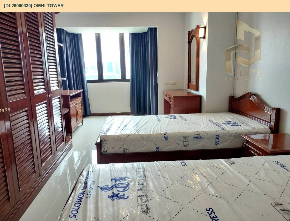 รูป DL26090335 ให้เช่าคอนโด ออมนิ ทาวเวอร์ (Omni Tower) ใกล้ BTS นานา พร้อมเข้าอยู่ โทรด่วน 0638692663 LineID @952jdxxk - รูปที่ 11/13