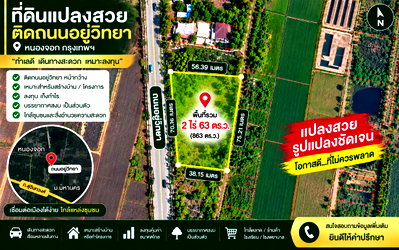 ที่ดิน ม.เทคโนโลยีมหานคร : ที่ดินหนองจอก แปลงติดถนนอยู่วิทยา ที่ดินศักยภาพสูง 