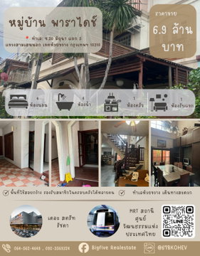 CO69-0057 – 3-Story Townhome for Sale: Paradise Village, Heart of Huai Khwang (Soi 20 Mithuna)