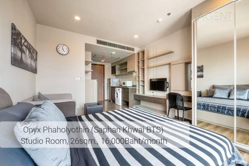 picture For rent ONYX Phaholyothin STUDIO 7th floor near BTS Saphan Khwai. - 3/8