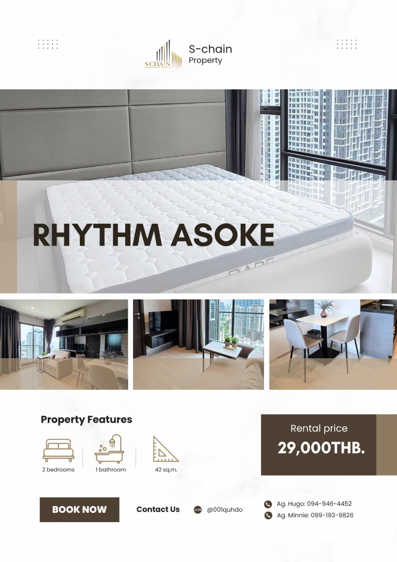 🌆For rent ✨ Rhythm Asoke ✨ NO-041