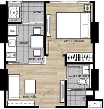 รูป ขายคอนโด เดอะเบส ไฮท์ มิตรภาพ-ขอนแก่น (The Base Height) ชั้น 28 ขนาด 30.37 ตร.ม. 1 นอน ติดถนนมิตรภาพ ข้างเซ็นทรัล - รูปที่ 9/14
