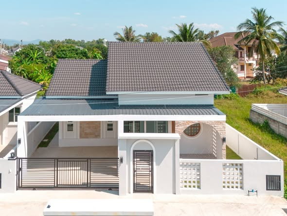 รูป ขาย บ้านสร้างใหม่สไตล์มูจิ มินิมอล  มีพื้นที่หน้าหน้าหน้าหน้าใช้สอยเยอะ บ้านหลังใหญ่ ห้องครัวกว้าง ห้องนอนกว้าง มีโซนแต่งตัวด้วย ห้องโถงกว้าง  - รูปที่ 1/7