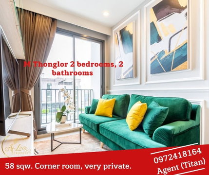 Book now!!! Condo M Thonglor-10, beautiful 2-bedroom corner unit, very private, pets allowed.