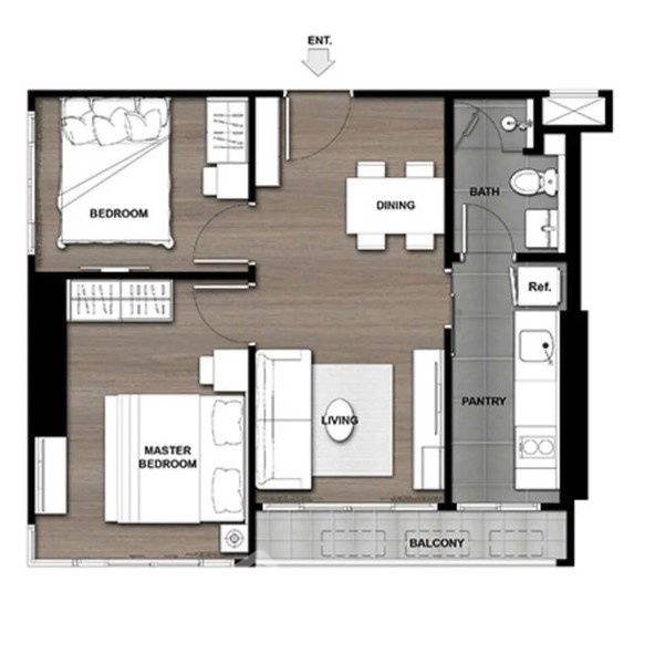 picture 2-BR Condo at Urbano Rajavithi near MRT Sirindhorn (ID 2918510) - 5/8