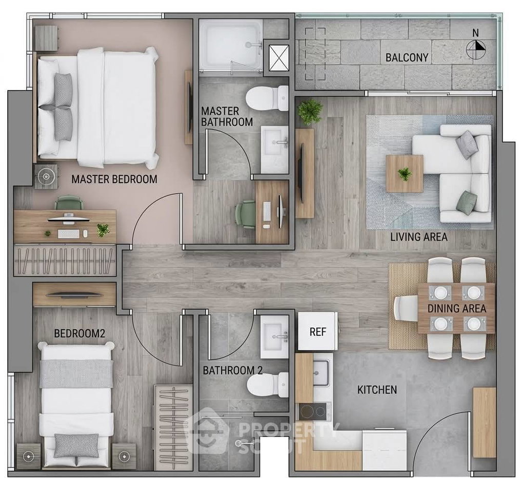รูป 2 ห้องนอน The Base Park West Sukhumvit 77 ใกล้ BTS อ่อนนุช (ID 3305607) - รูปที่ 2/10