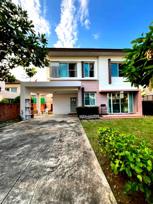 เช่าบ้านเดี่ยว เชียงใหม่ : POS วรารมย์ เจริญเมือง (Q-House) บ้านเดี่ยว บรรยากาศร่มรื่น น่าอยู่ เฟอร์นิเจอร์ครบ (โทร/ไลน์ 088-5986998)