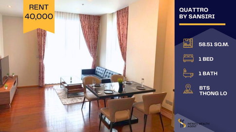 ✨ แรร์ไอเทม โพสต์แรก! | Quattro Thonglor 1นอนใหญ่พิเศษ 58ตร.ม. ชั้นสูง | เฟอร์ครบใกล้BTS เช่า40K | ห้องว่าง ทักด่วน นัดชมห้องฟรี! ⚡