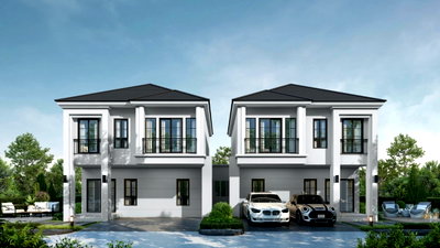เช่าบ้านแฝด โรงเรียนนานาชาติเด่นหล้า : RDA086🏡ให้เช่า The Astoria ราชพฤกษ์–รัตนาธิเบศร์ | บ้านแฝดสไตล์ยุโรป 3 ห้องนอน💚