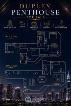 ห้อง 3 ห้องนอน ชั้น 43 ขนาด 220 ตร.ม. Sukhumvit Suite ใกล้ BTS Nana (ID 3305787)