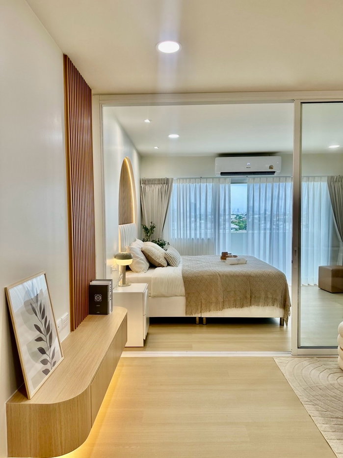 รูป 🔥 ห้องมุม ชั้น 7 รีโนเวทใหม่ทั้งห้อง ใกล้รถไฟฟ้าเพียง 150 เมตร! 🔥เดอะทรีโอ การ์เด้นท์ - รูปที่ 7/12