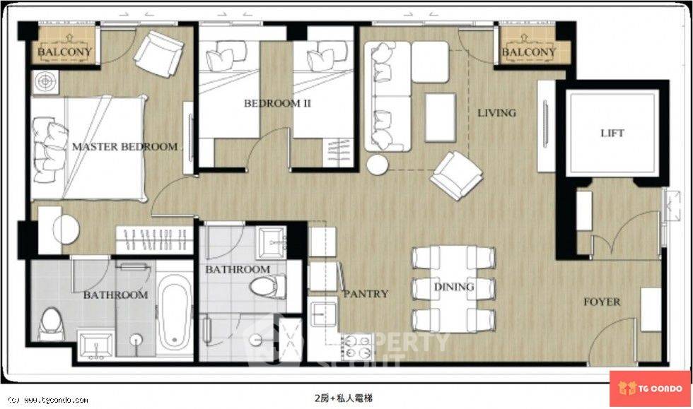 picture Spacious 2-BR 77 Sqm Condo For Rent At Siamese Nang Linchee (ID 1220870) - 3/9