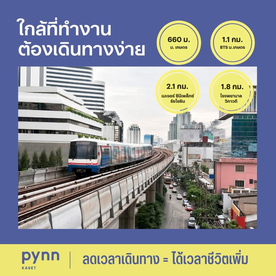 รูป PYNN KASET เปิดขายรอบ VVIP วันที่ 26-27 ก.ย. นี้! คอนโด Pet-Friendly ตรงข้าม ม.เกษตรฯ แต่งครบฟรีเครื่องใช้ไฟฟ้า เริ่ม 2.49 ลบ. Line: @wsrcondo - รูปที่ 6/7