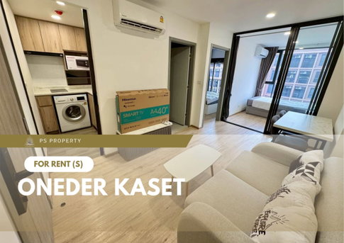 For Rent 📍 ONEDER Kaset 📍 Fully furnished and equipped with appliances; just 200 meters from Kasetsart University.