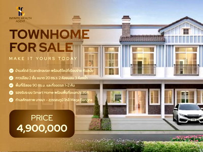 Townhouses for sale เทสโก้โลตัส บางพลี : ⚡ Prime Road Frontage! 8 Mins to Mega Bangna • Turnkey Indy 2 (2 Bed 3 Bath) • Fully furnished near expressway • Inquire now before it's gone!