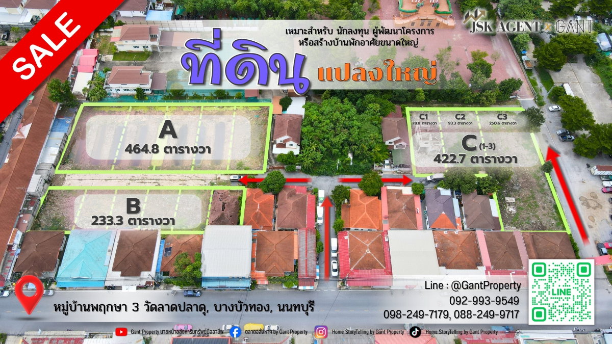 รูป ขายที่ดินสวย สภาพแวดล้อมดี ทำเลเข้าออกสะดวก เข้าออกได้หลายทาง  เนื้อที่  2-3-20 ไร่ ภายในหมู่บ้านพฤกษา 3 วัดลาดปลาดุก ต.บางคูรัด อ.บางบัวทอง นนทบุรี - รูปที่ 1/7