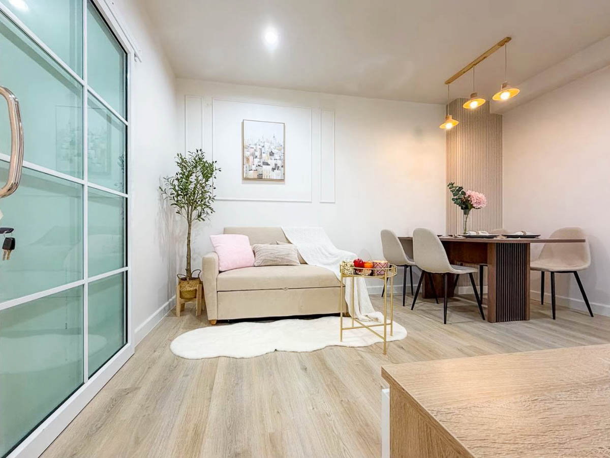 รูป ขาย คอนโด บ้านประชานิเวศน์ 1 แบบ 1 ห้องนอน ขนาด 57 ตรม รีโนเวทใหม่ ตกแต่งสวย เฟอร์นิเจอร์ครบ ใกล้ BTS วัดเสมียนนารี ประชาชื่น งามวงศ์วาน : MF26S-003 - รูปที่ 4/9