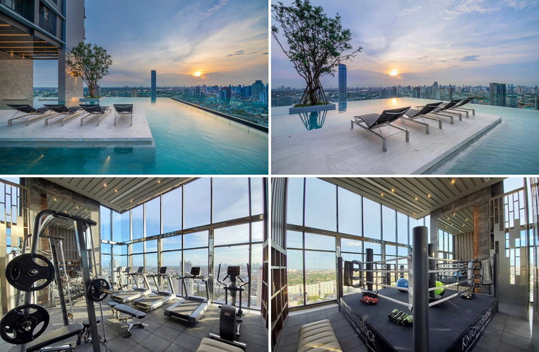 picture Call : 098-889-9168 KnightsBridge Prime Onnut, Corner unit 55 sqm 2 Beds 2 Baths 45 floor, River view, Fully furnished - 11/14
